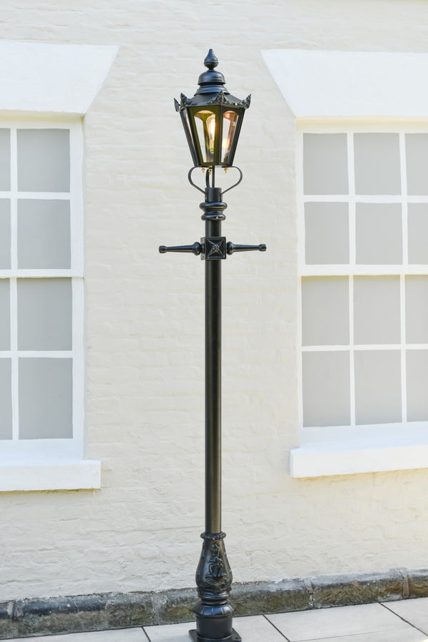 The Black Hexagonal 'Louisa' Lamp Post - 2.7m