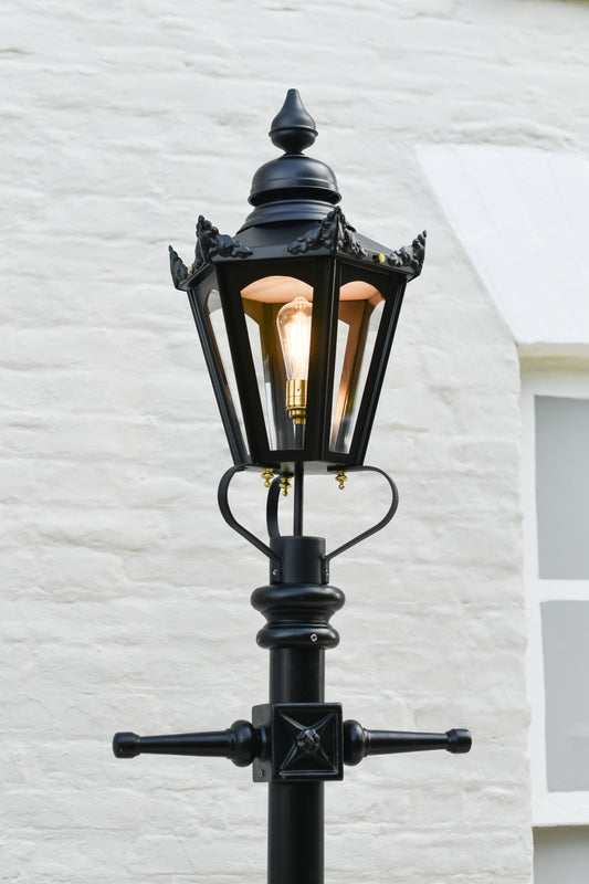 The apex and ladder bars of the 2.7m hexagonal lamp post