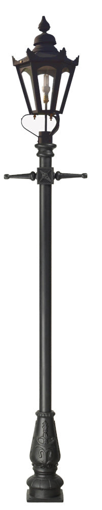 The 2.7m black lamp post on a white background