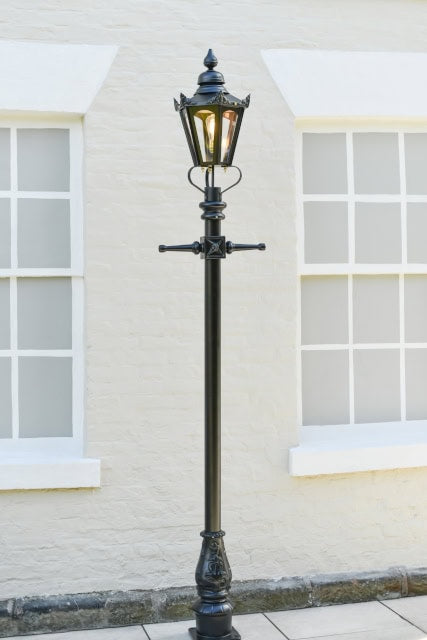 2.7m Black Victorian Hexagon Lamp Post - thumbnail