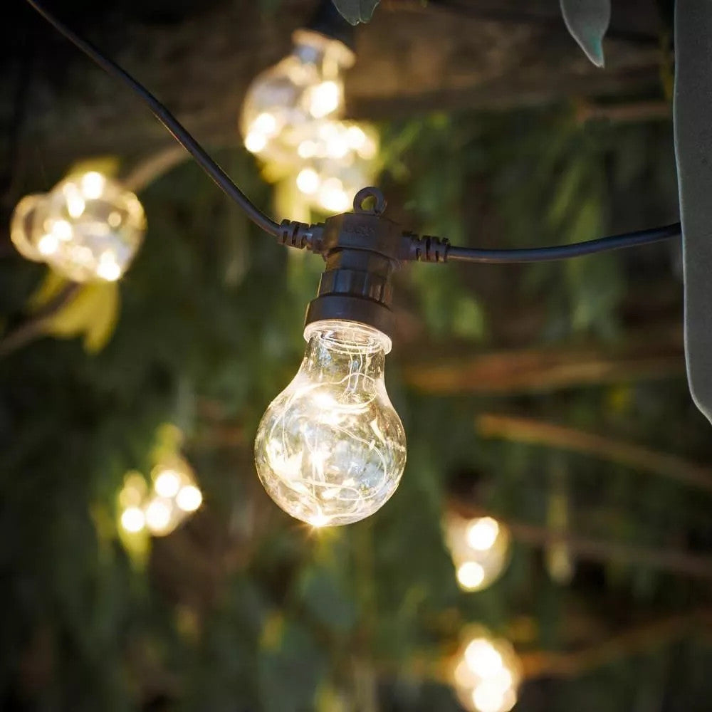Close up view of the hanging lights 