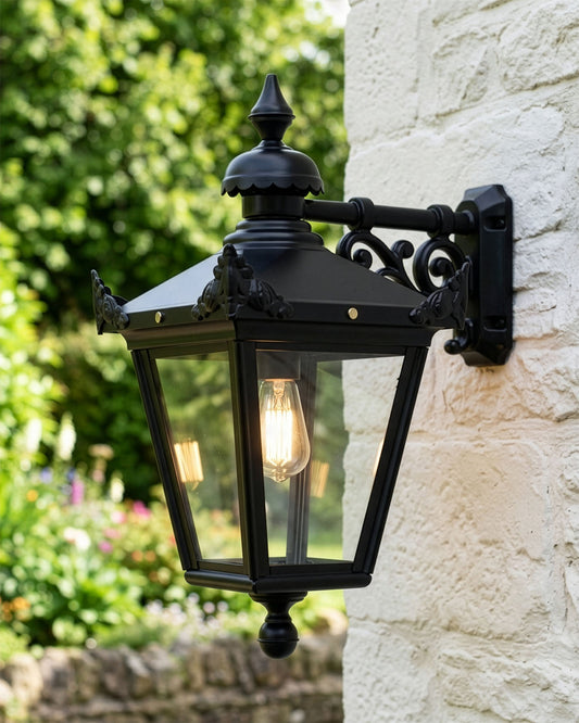 BLACK VICTORIAN HANGING WALL LANTERN Digital Illustration