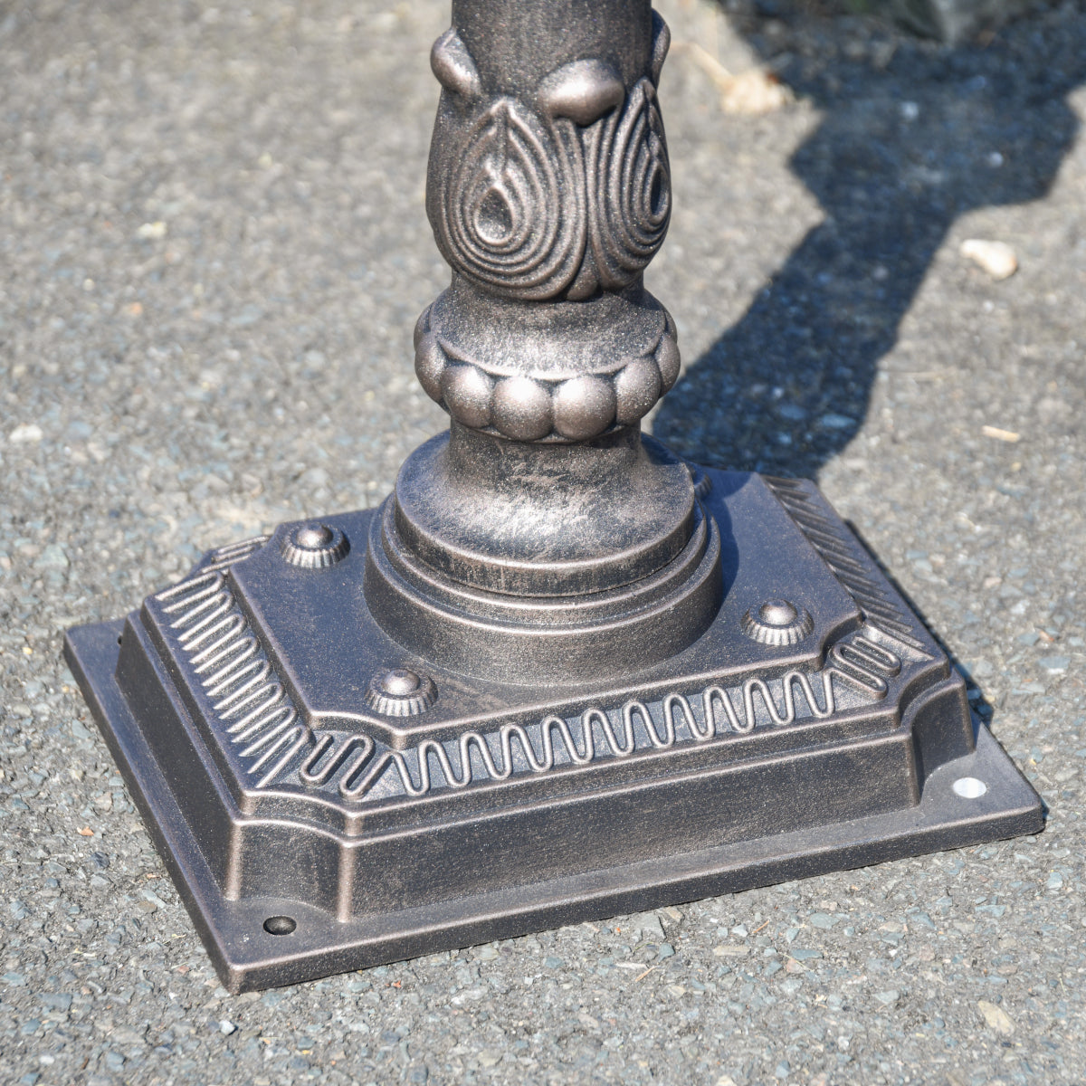 View of the bronze base