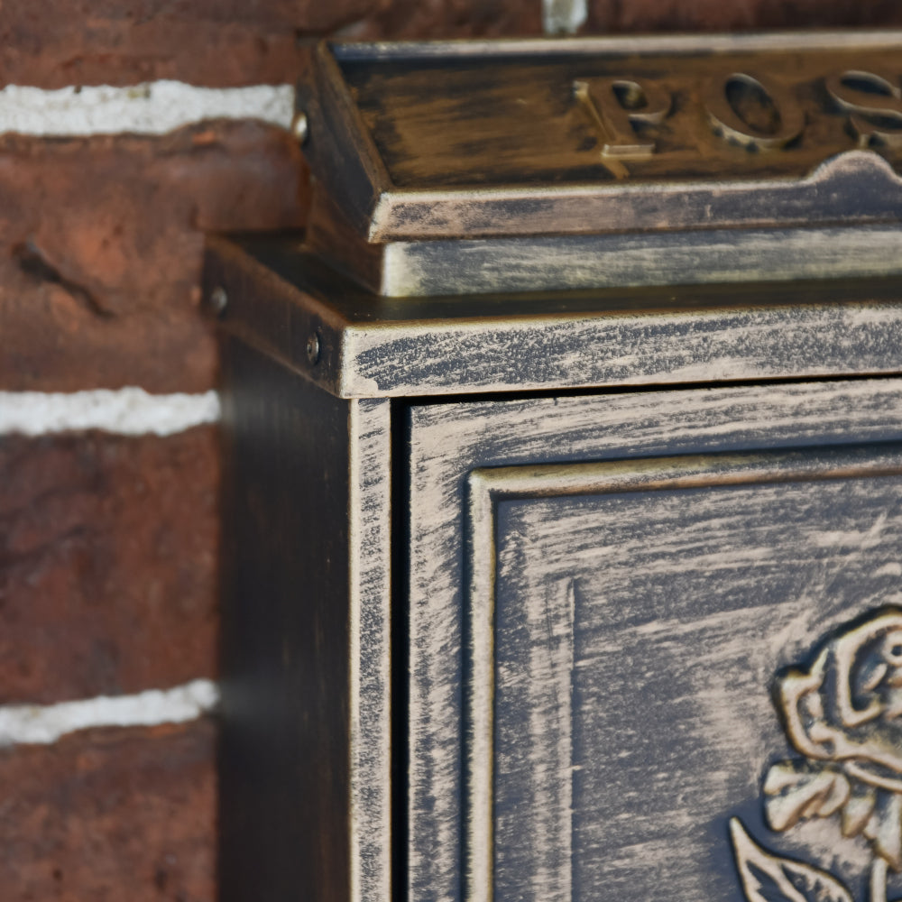 Magnified view of the post box edge