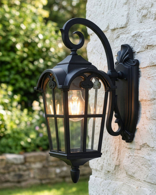 'Victoria' Black Traditional Top Fix Wall Light Digital Illustration