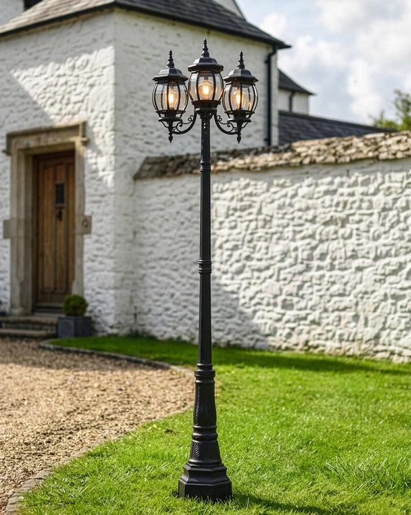 'Gladstone' Elegant Triple-Headed Lamp Post