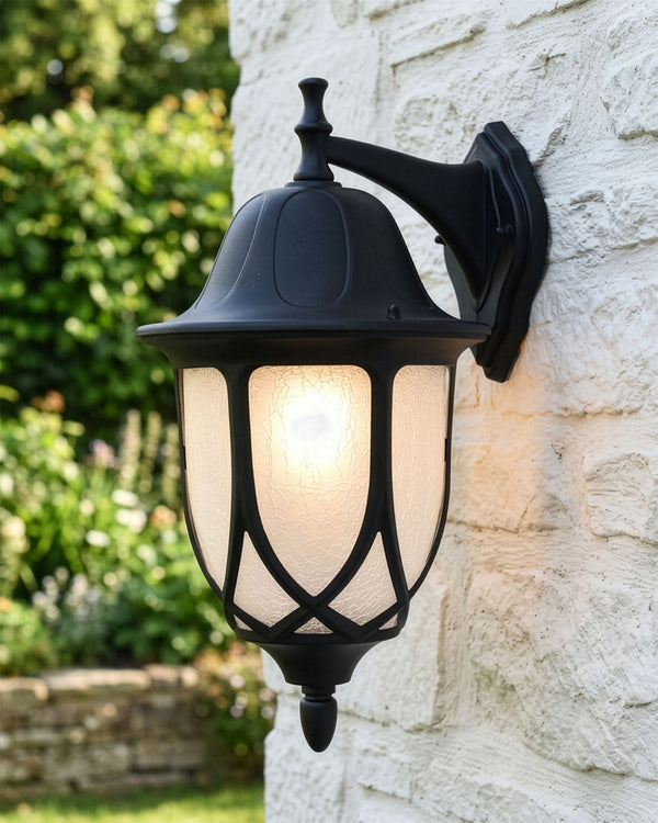 'Selene' Frosted Glass Traditional Top Fix Wall Lantern