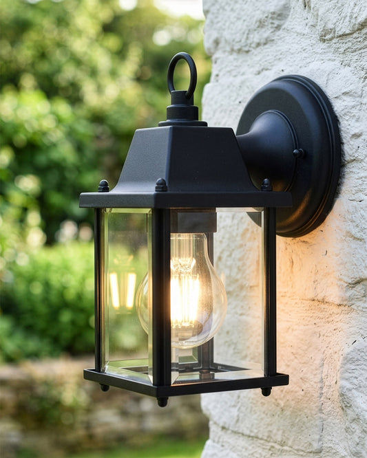 'Alderley Edge' Black Contemporary Outdoor Top Fix Wall Light Digital Illustration