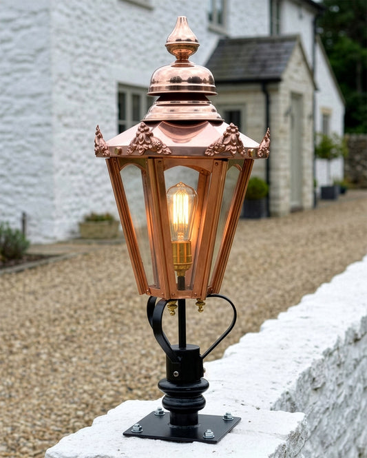 Copper Hexagon Entrance Light Set - 76cm Digital Illustration