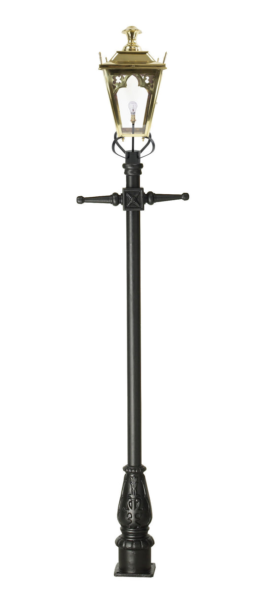 3.25m Extra Large Deluxe Polished Brass "Knightsbridge" Lamp Post Set