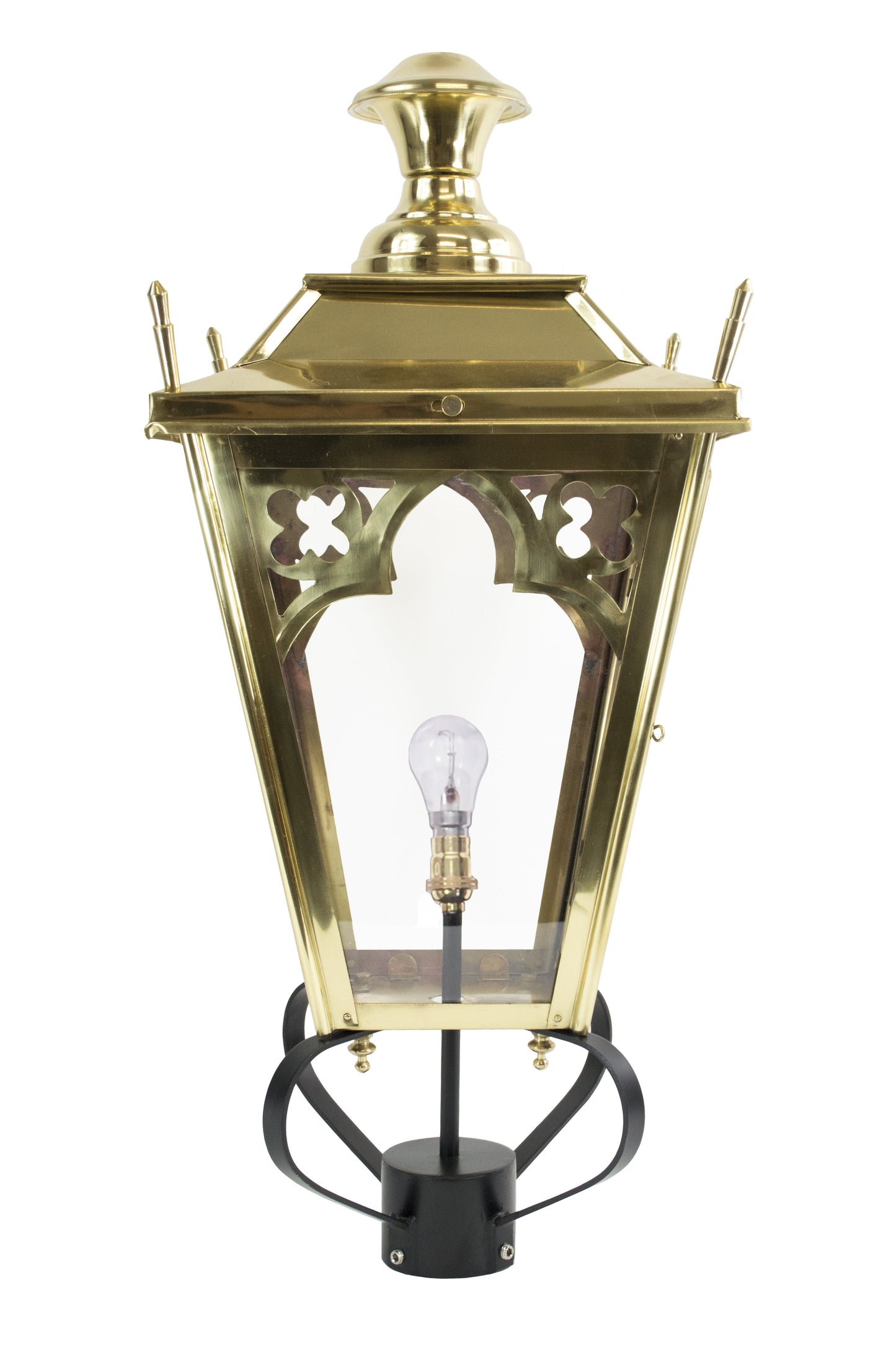 3.25m Extra Large Deluxe Polished Brass "Knightsbridge" Lamp Post Set