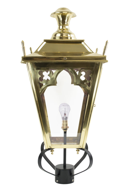3.25m Extra Large Deluxe Polished Brass "Knightsbridge" Lamp Post Set
