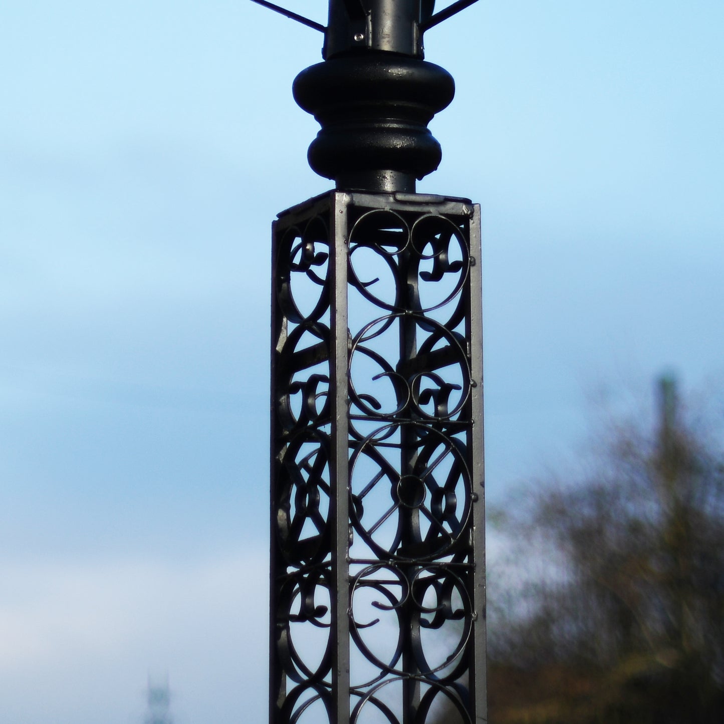 3.3m Black Victorian Tower Garden Lamp Post
