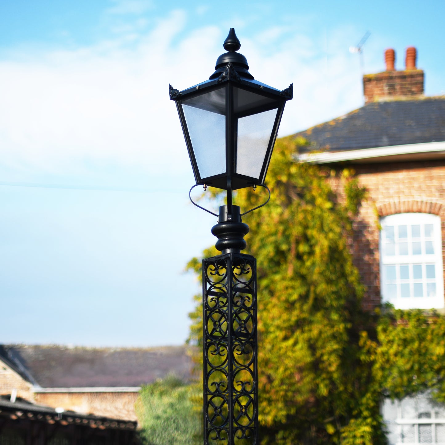 3.3m Black Victorian Tower Garden Lamp Post