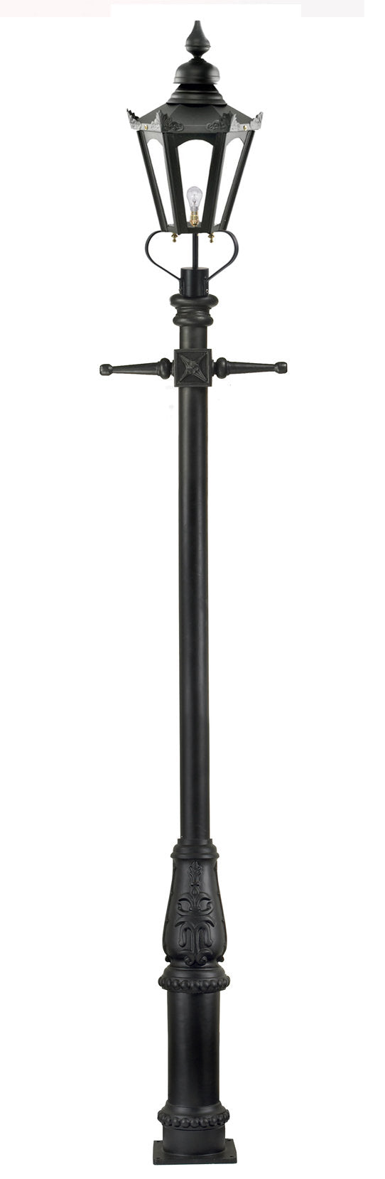 Black Hexagon Lamp Post - 3.7m