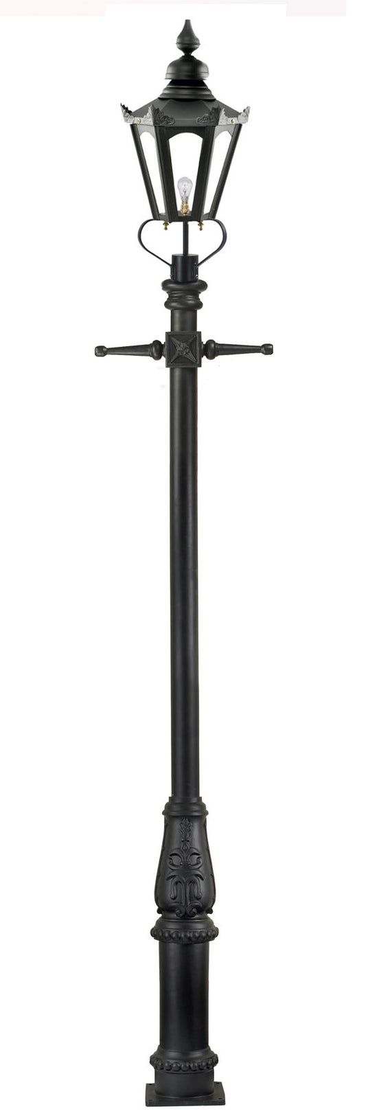 Black Hexagon Lamp Post - 3.7m