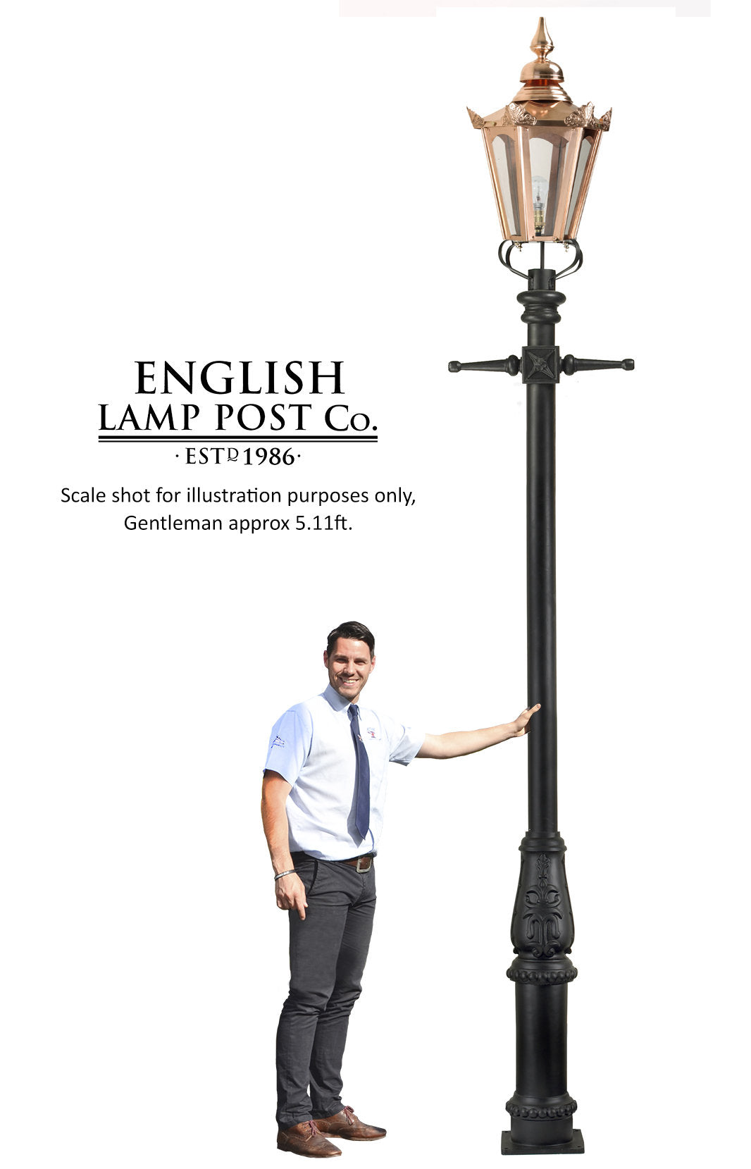 Extra Large Copper Victorian Hexagon Lamp Post