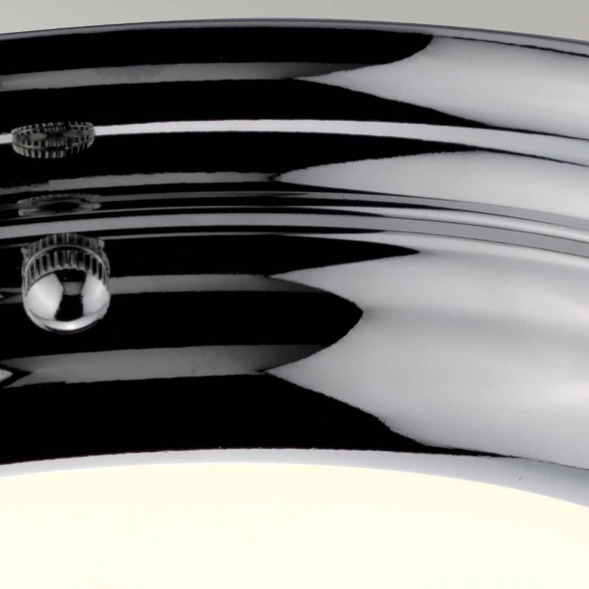 Magnified view of the chrome finial
