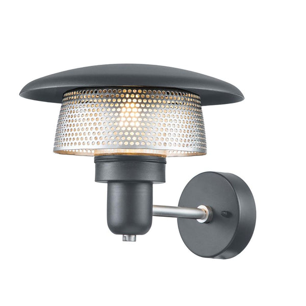 'Rhea' 22cm Grey & Silver Wall Light - 304 Stainless Steel