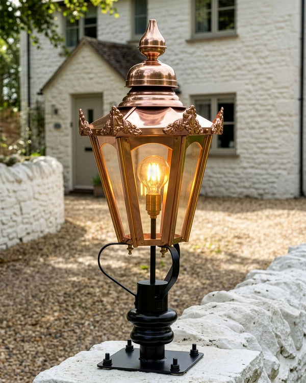 Copper Hexagon Entrance Light Set - 86cm