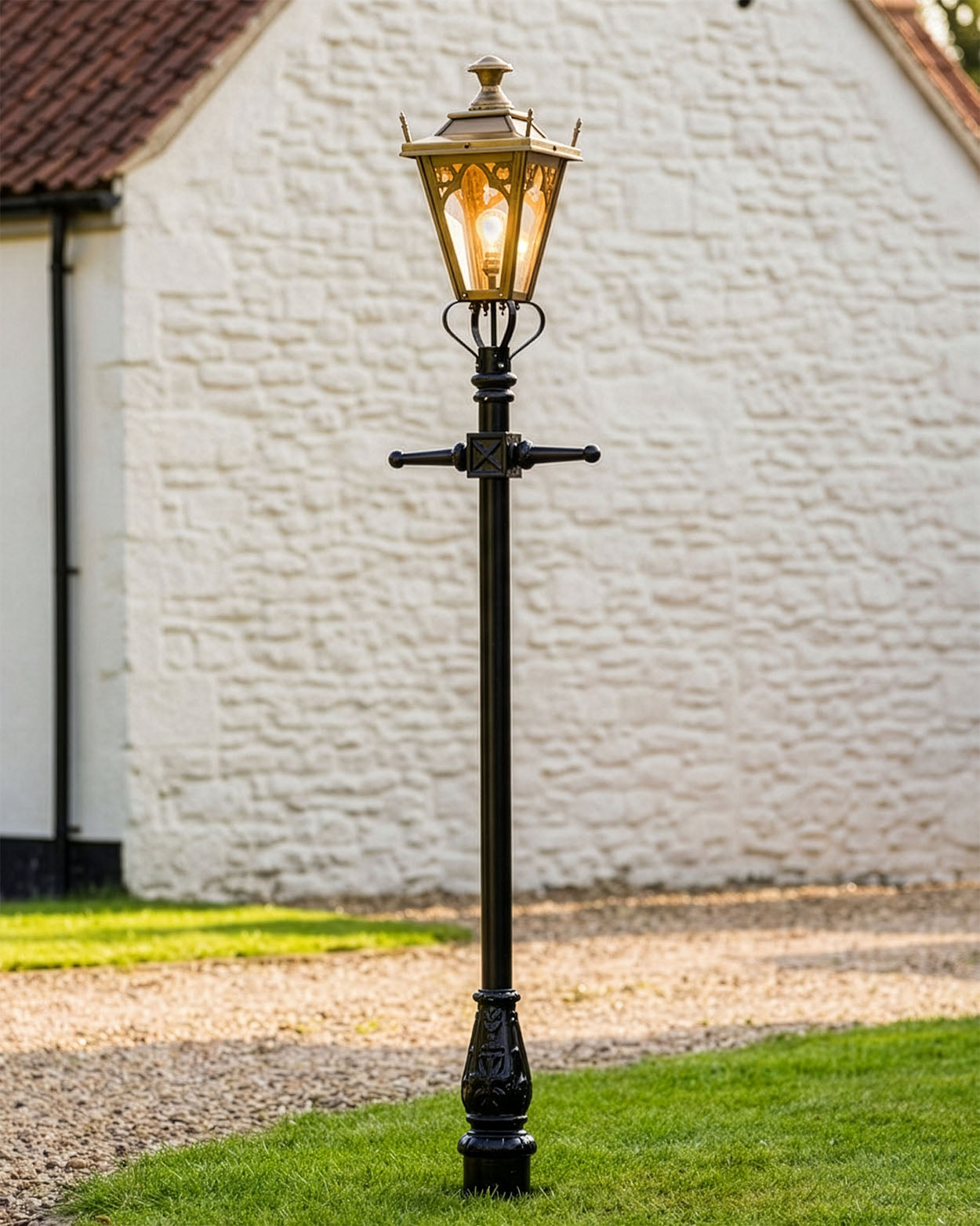 Antique Brass Gothic Feature Lamp Post - 3.25m Digital Illustration