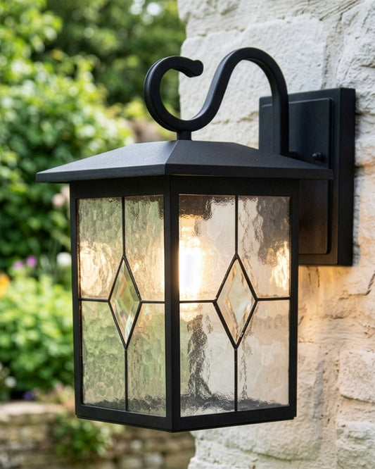 Black Contemporary 'Searchlight' Rectangular Top Fix Wall Light Digital Illustration