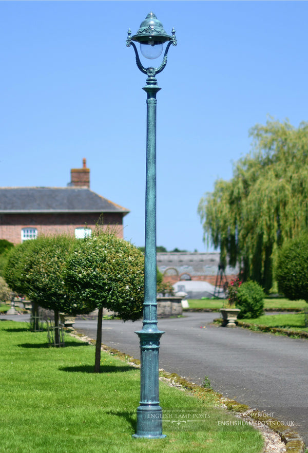 3m Pale Blue Gothic Cast Iron Lamp Post