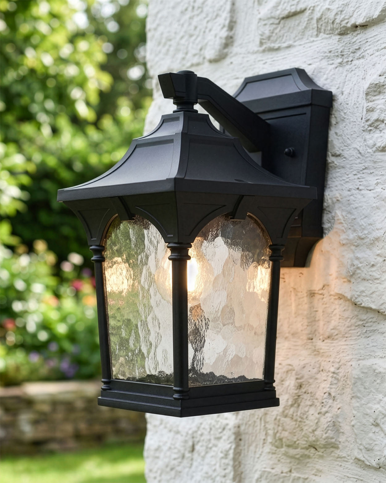 'Adara' Traditional Top Fix Wall Lantern Digital Illustration