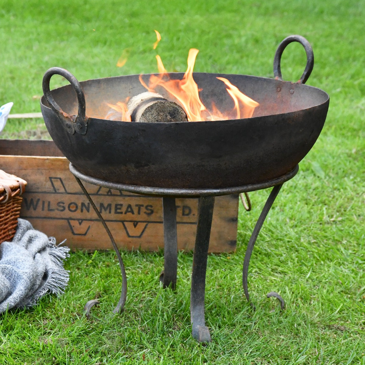 40cm Diamater Wrought Iron Kadai Fire Bowl