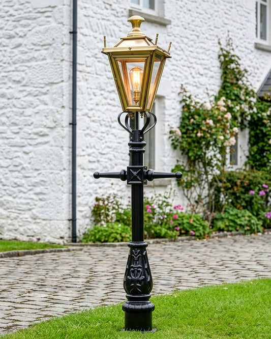 Antique Brass 'Dorchester' Miniature Lamp Post - 1.5m Digital Illustration 