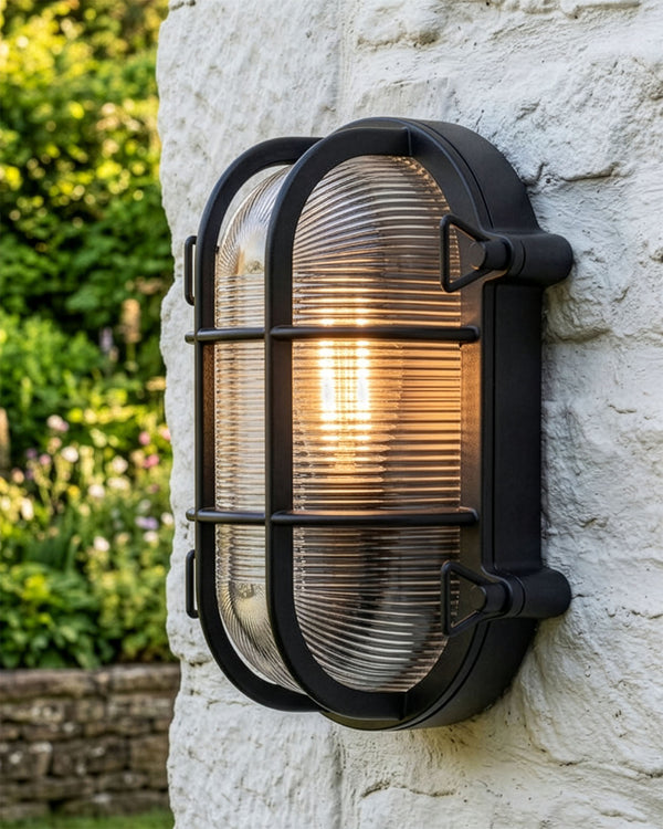 'Dunham' Large Black Maritime Wall Light