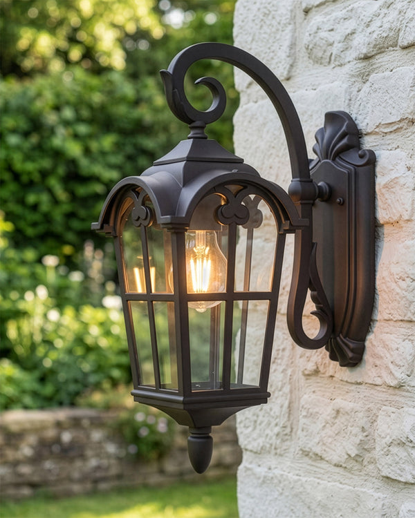 'Victoria' Bronze Traditional Top Fix Outdoor Wall Lantern