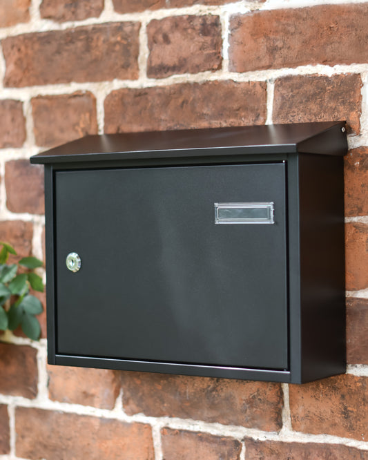 Modern black post box