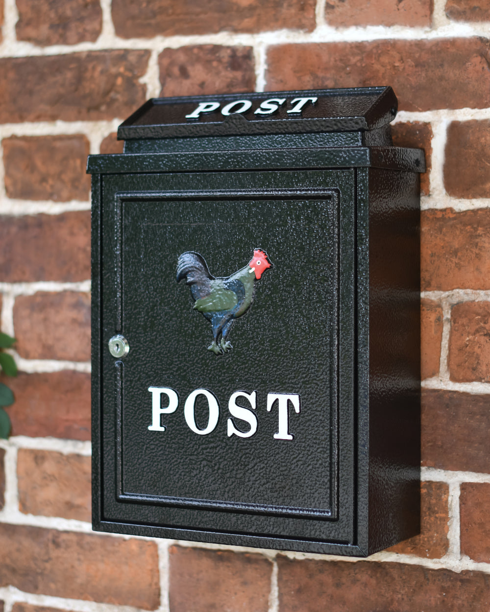 'Norfolk' Black Rooster Wall Mounted Post Box