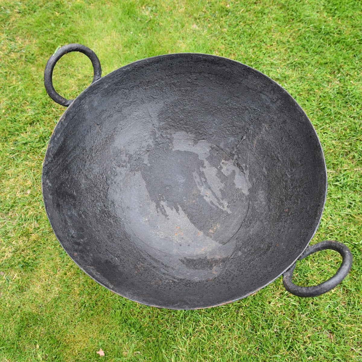 Close up of inside Kadai Fire Bowl 50cm 
