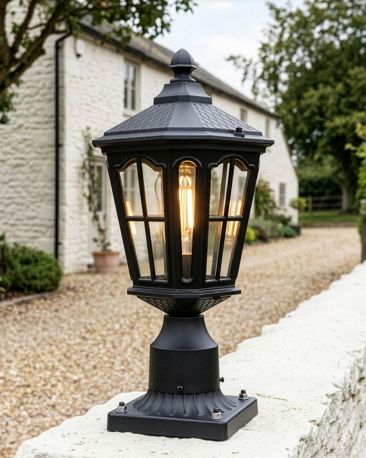 'Binfield' Black Pillar Light Digital Illustration