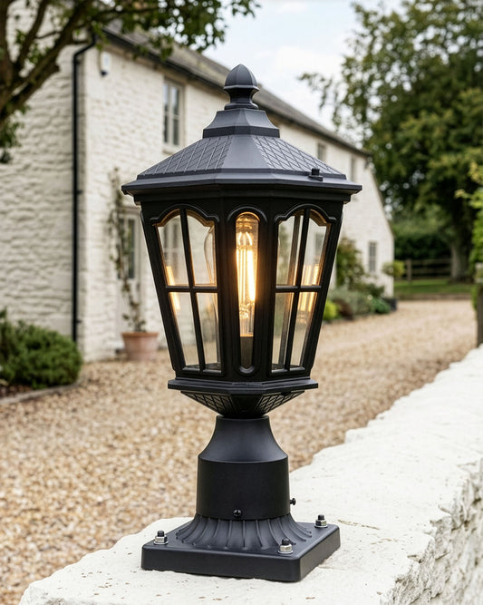 'Binfield' Black Pillar Light Digital Illustration