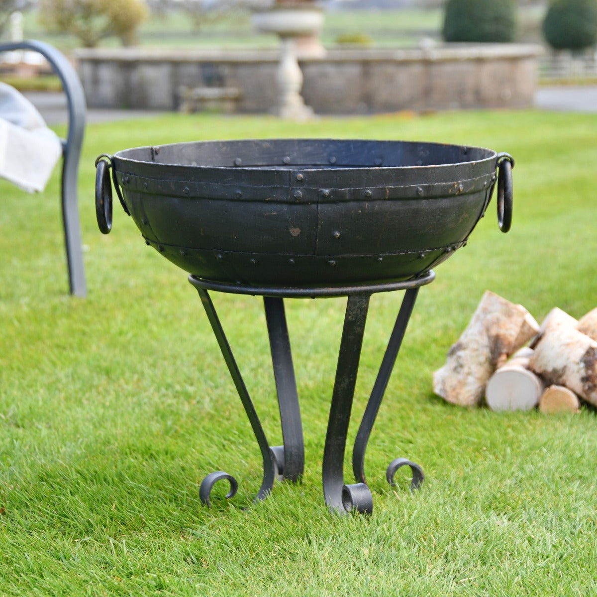 50cm Iron Kadai Fire Bowl with stand 