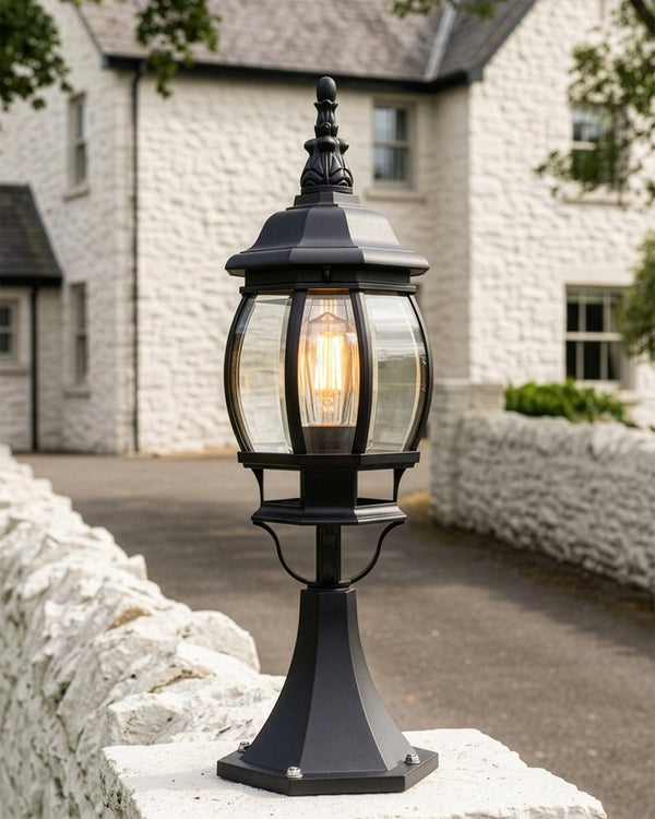 'Ascot' Black Pillar Light - Small