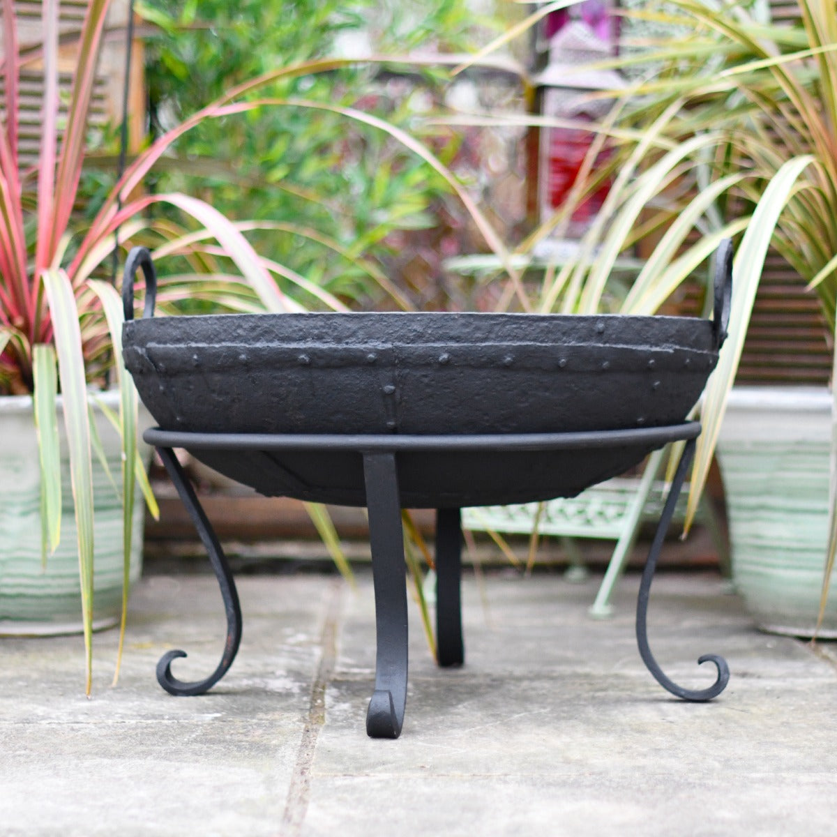 70cm Diameter Wrought Iron Kadai Fire Bowl