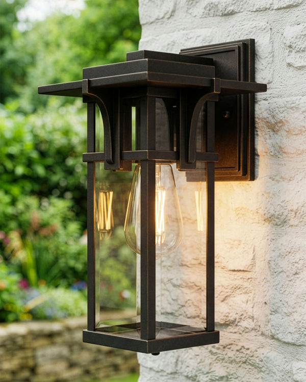 Medium 'Dalton' Modern Art Deco Bronze Wall Light