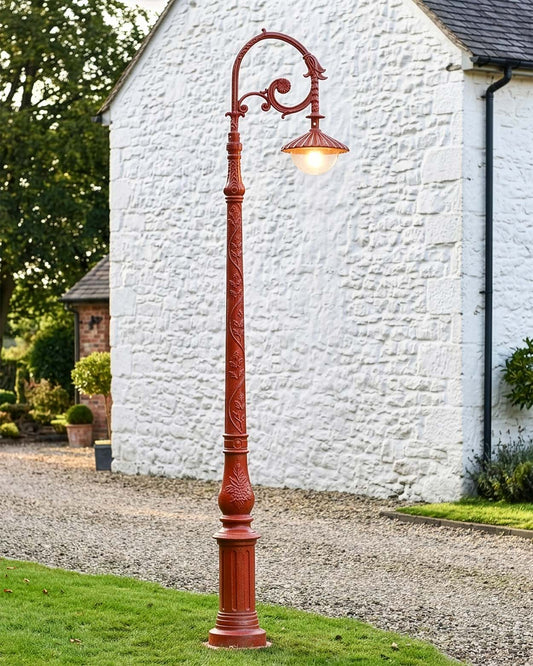 3.1m Antique Red Deluxe Cast Iron Lamp Post Digital Illustration 