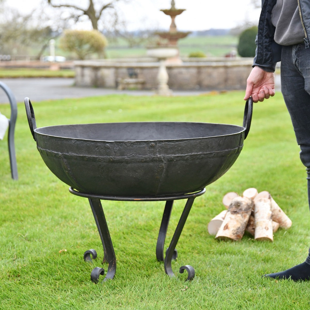 70cm Kadai Fire Bowl in Situ 