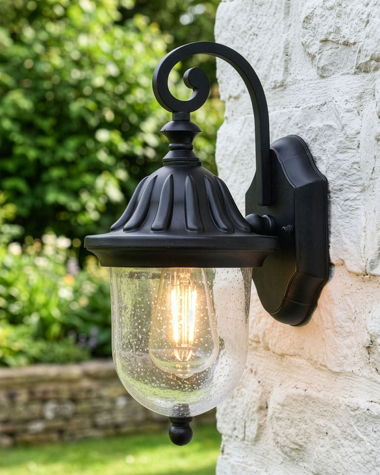 'ANDERSON' BLACK TRADITIONAL OUTDOOR TOP FIX WALL LIGHT Digital Illustration
