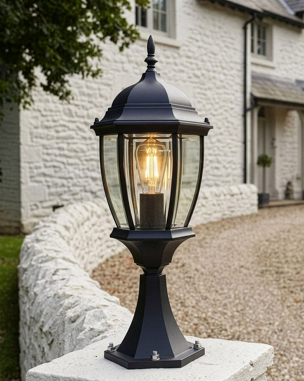 'Caddington' Black Pillar Light