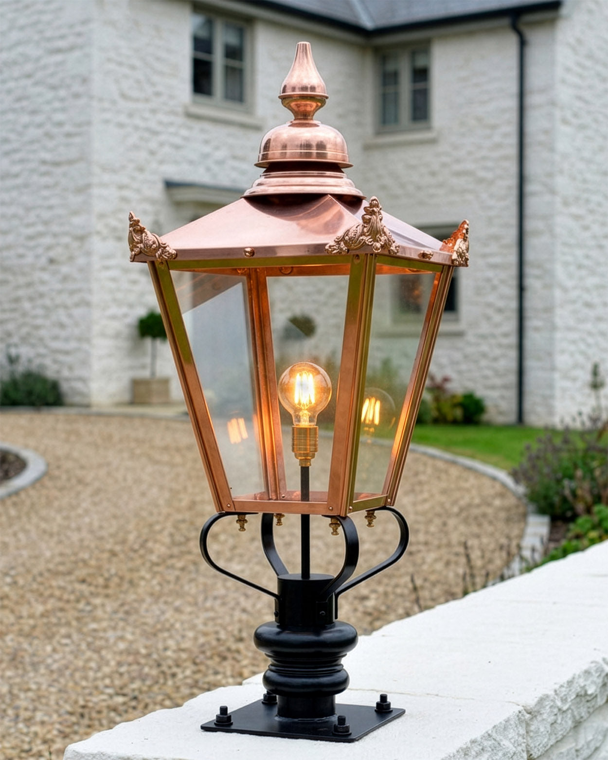 Victorian Copper Lantern & Pillar Post - 102cm Digital Illustration