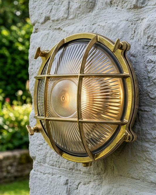 'Windermere' Antique Brass Nautical Outdoor Wall Light Digital Illustration