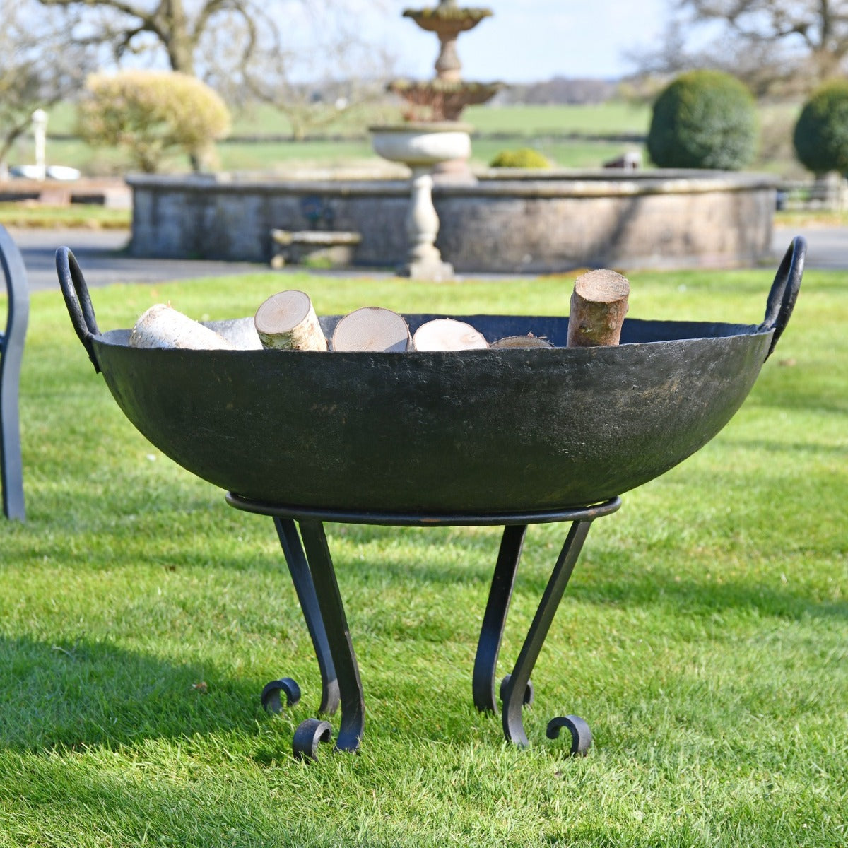 80cm Iron Kadai Fire Bowl with Stand 