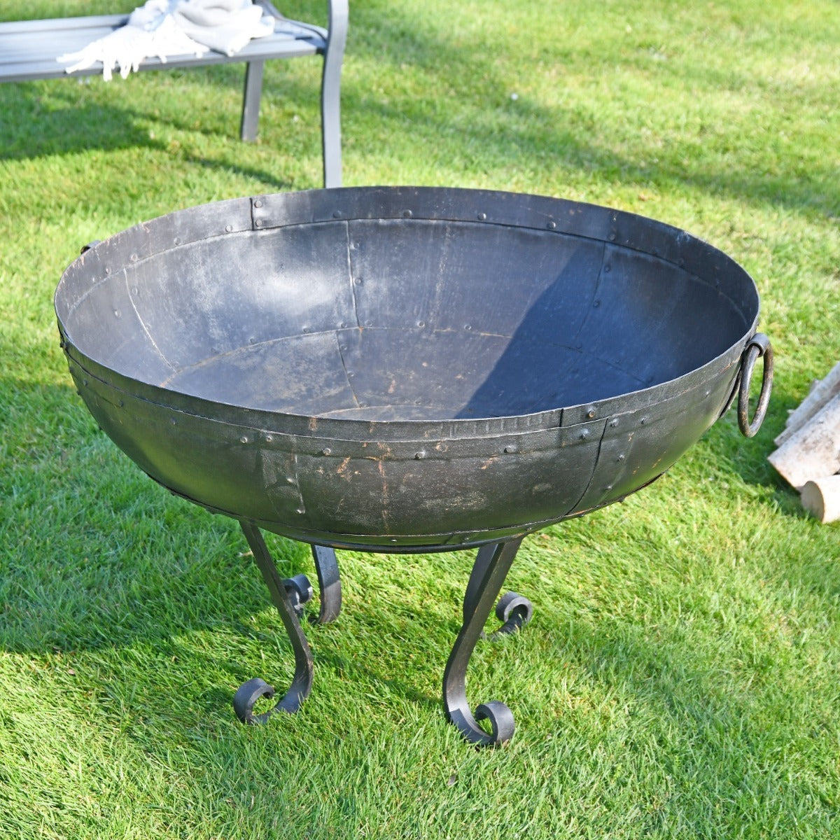 View inside Iron Kadai Bowl 