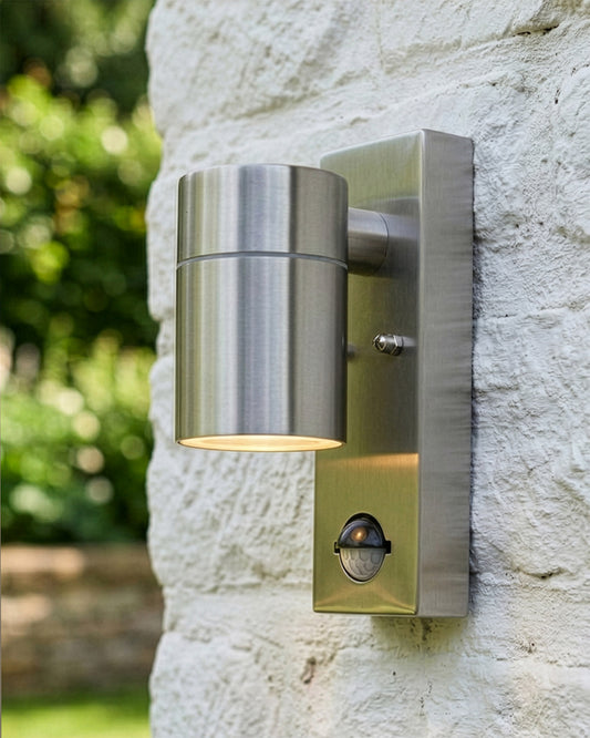 'Miskin' Stainless Steel Wall Light With PIR Sensor Digital Illustration